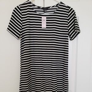 NEW Ann Taylor Factory Stripes B&W Dress